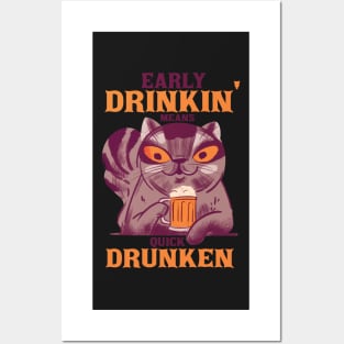 cat beer, cat drinking beer, beer cat, drinking cat, beer, cat, beer drinking gift, drinking animal Posters and Art